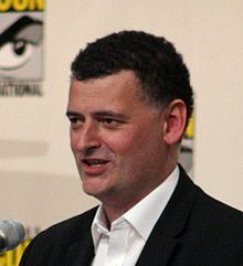 Steven Moffat wrote the episode to reveal River Song's identity and show the Doctor provoked enough to assemble an army. Steven Moffat (cropped).jpg