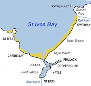 Godrevy area on the eastern side of St Ives Bay, west Cornwall, England