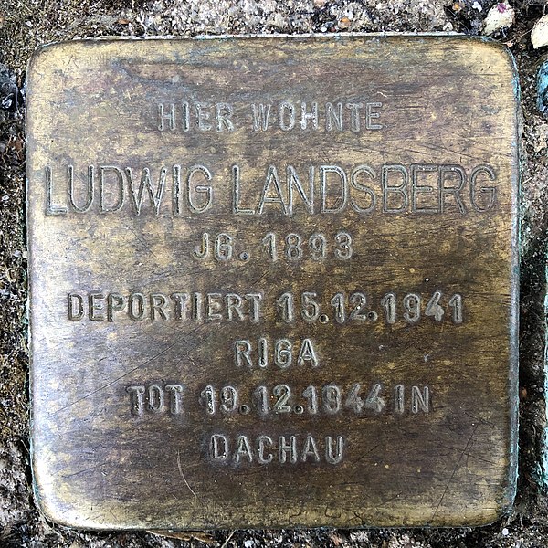 File:Stolperstein für Ludwig Landsberg in Hannover.jpg