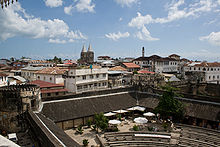 The Old Fort of Zanzibar built in the late 17th century by the Omanis to defend the island from the Portuguese. Stone Town, fort.jpg