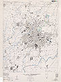 日治末期的臺中市街圖。可見當時該市的街道，主呈棋盤狀（為今臺中市中區和其臨近區域）。
