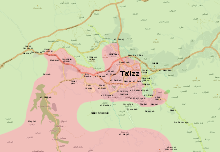 Situation in Ta'izz, mid-August 2016 Taizz (August 20 2016).svg