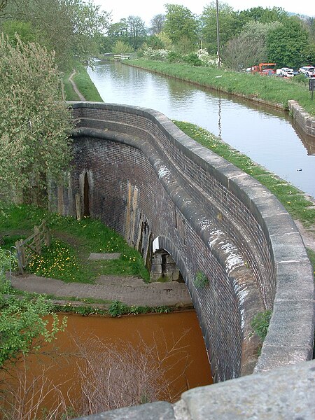 Hall Green Branch crosses the T&M at Poole Aqueduct