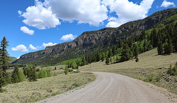 The area known as The Pinnacles along Forest Road 250 in the upper Conejos River Valley