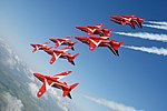 The Red Arrows roll upside down in tight formation during display training MOD 45147906.jpg