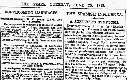 Таймс род. Газета 1918. Газета 1918 года. Испанские газеты про испанку. Испанский грипп газетная вырезка 1918г..