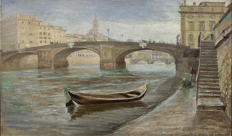 File:Theodor Philipsen - An Overcast Day in Florence near Ponte Santa Trinità - KMS6751 - Statens Museum for Kunst.jpg