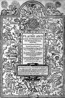 Thomas Morley's Plaine and Easie Introduction to Practicall Musicke 1597.jpg