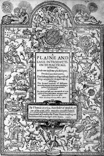 Thomas Morley's Plaine and Easie Introduction to Practicall Musicke 1597