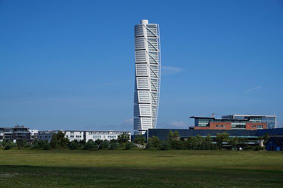 The turning torso tower in Malmö, Sweden