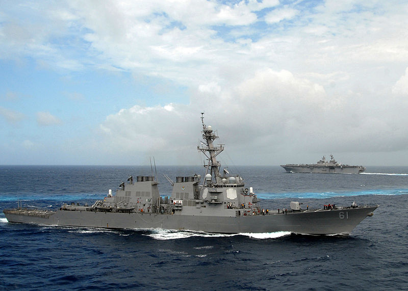 File:US Navy 080903-N-9134V-074 The guided-missile destroyer USS Ramage (DDG 61) and the multi-purpose amphibious assault ship USS Iwo Jima (LHD 7) steam through the Atlantic Ocean.jpg