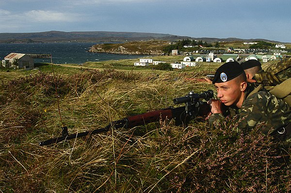 Marine of the Ukrainian Marine Corps in a military exercise in Scotland, 2003