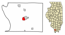 Union County Illinois Incorporated and Unincorporated areas Jonesboro Highlighted.svg
