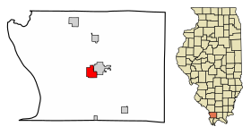 Union County Illinois Incorporated and Unincorporated areas Jonesboro Highlighted.svg