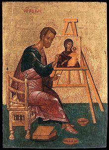 Unknown painter - Luke Paints the Icon of the Mother of God Hodegetria - WGA23494.jpg