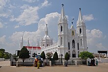The Basilica of Our Lady of Good Health of Velankanni, in Tamil Nadu, is a very devoted Catholic Marian shrine. Velankanni 2.JPG