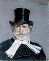 Giuseppe Verdi dominerte, med Wagner, operaen i mange tiår, og var svært populær i sitt hjemland Italia. Malt av: Giovanni Boldini