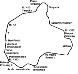 1958 urban circuit layout of the Vila Real Circuit (1958–1991)