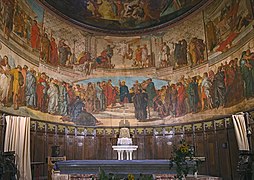 Villemur-sur-Tarn, Haute-Garonne, France. St. Michael's Church. Paintings of aps by Bernard Benezet 1862.