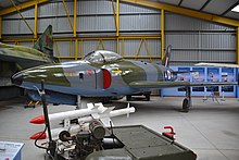 A preserved Swift FR.5 on static display at Newark Air Museum WK277 (15410592478).jpg