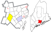 Waldo County Mainen sisällytetyt alueet Montville Highlighted.png