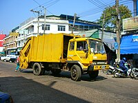 A waste collection vehicle in Sakon Nakhon, Thailand. Waste collection vehicle-Thai.JPG