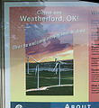 Wind power promotional poster near the blade display in Weatherford, Oklahoma