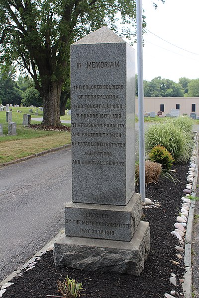 File:World War I Pennsylvania Colored Soldier Memorial in Eden Cemetery.jpg