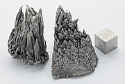 Yttrium sublimed dendritic and 1cm3 cube.jpg
