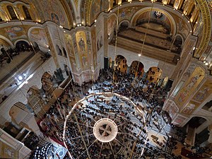 Prva liturgija u završenom hramu svetog Save, Božić, ponoćna liturgija, 7.1.2021