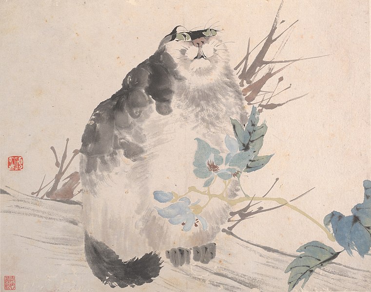 File:清 任頤 動物花鳥 冊頁八開-Animals, Flowers and Birds MET DP161422.jpg