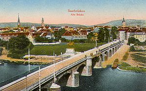 Saarbrücken: Die Alte Brücke mit dem Kaiserdenkmal