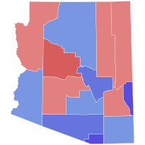 1970 Arizona gubernatorial election results map by county.svg