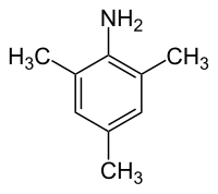 Structural formula of 2,4,6-trimethylaniline