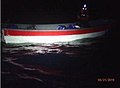 Coast Guard Cutter Escanaba (WMEC-907) interdicted this 20-foot makeshift vessel with 19 migrants on board in the Mona Passage on May 20, 2019