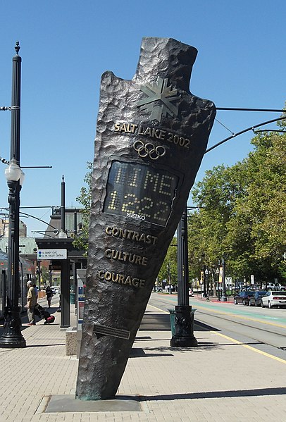 Countdown clock used for the games in the shape of an arrowhead