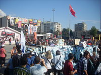 Manifestants a la plaça de Taksim, del 2 al 4 de juny del 2013