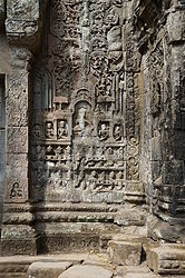 le temple Ta Prohm, khmer construit au XIIe siècle à la demande de Jayavarman VII à Angkor au Cambodge.