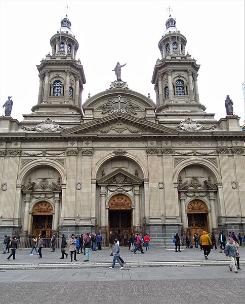 The Metropolitan Cathedral of Santiago, located in the city's Plaza de Armas.