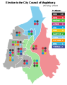Seat distribution for the 2019 Magdeburg city council election.