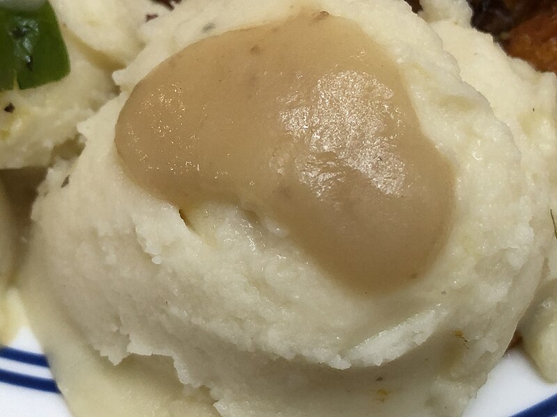 File:2021-11-25 21 30 25 Mashed potatoes with gravy from Wegmans in the Franklin Farm section of Oak Hill, Fairfax County, Virginia.jpg