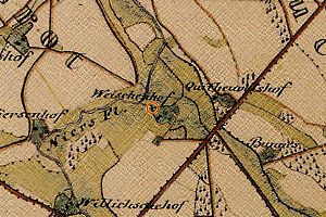 Location on the original cadastral map 1843