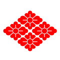 Yotsu Hanabishi, lambang dari keluarga Matsumoto yang merupakan seniman kabuki