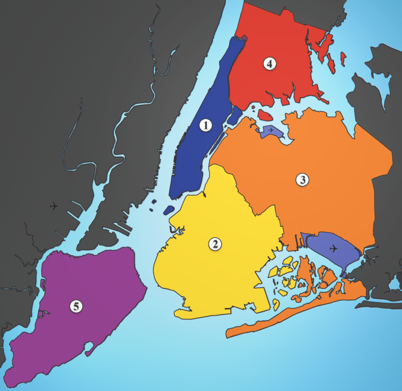 File 5 Boroughs Labels New York City Map Julius Schorzman Png