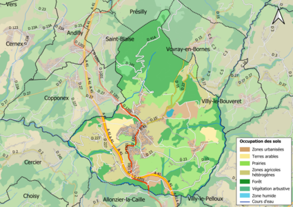 Mappa a colori che mostra l'uso del suolo.