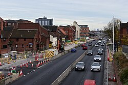 A general overview of the A63 along Castle Street in Kingston upon Hull.