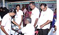 A free health camp in progress organised by the Health Services of Puducherry Govt., at the Bharat Nirman Public Information Campaign, in Karaikal, Puducherry on September 02, 2013.jpg