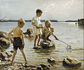 Meninos brincando na praia (Lekande pojkar på stranden, 1884)