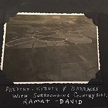 A 1949 aerial view of Ramat David air force base, taken from a B-17. An early aerial view of an Israeli air-force base from 1949, seen and taken from a B-17.jpg