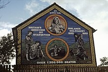 Ireland's Holocaust mural in Belfast. British government policy during the time of The Great Famine in Ireland remains controversial. An gorta Mor.jpg